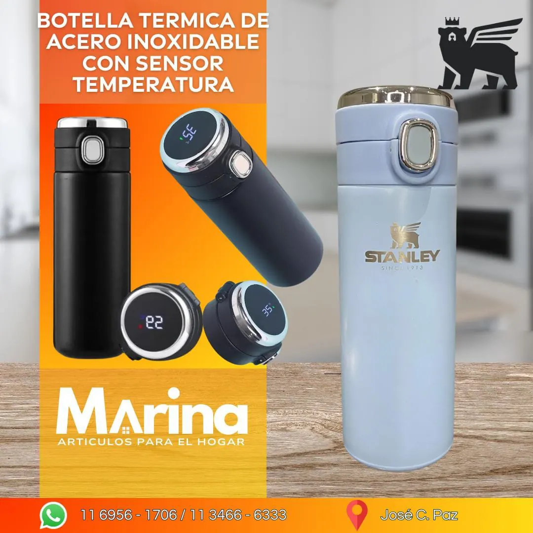 Botella Termica de Acero Inoxidable con Sensor Temperatura